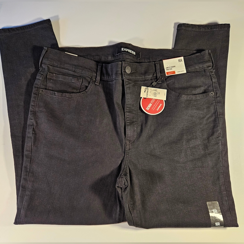 Express black jeans ankle leggings Size 16 NWT